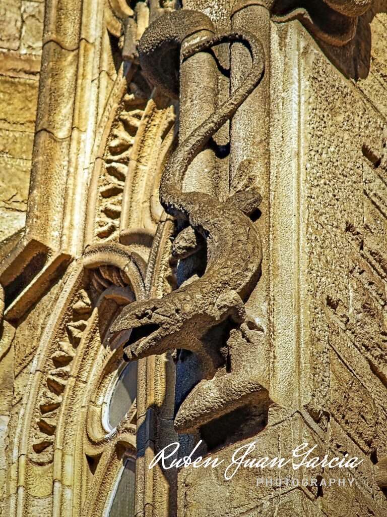 La Sagrada Familia Lizard Sculpture on Gaudi's unfinished church
