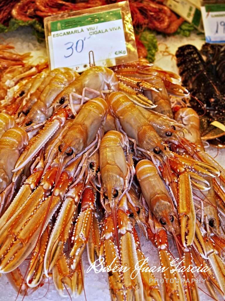Lobster at La Boqueria market Barcelona